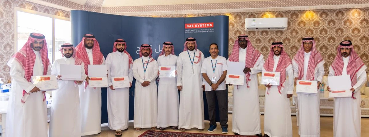 The latest batch of students to qualify from BAE Systems Saudi Development and Training as flight line mechanics were honored during a graduation ceremony in Riyadh on Monday. (Supplied)