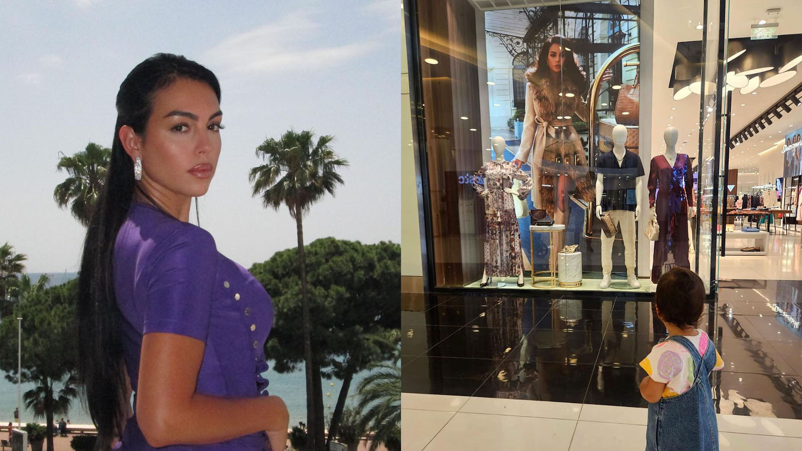 Rodriguez shared a picture of her youngest daughter Bella during their mall walk looking at her mother’s picture at a store front. (Instagram)
