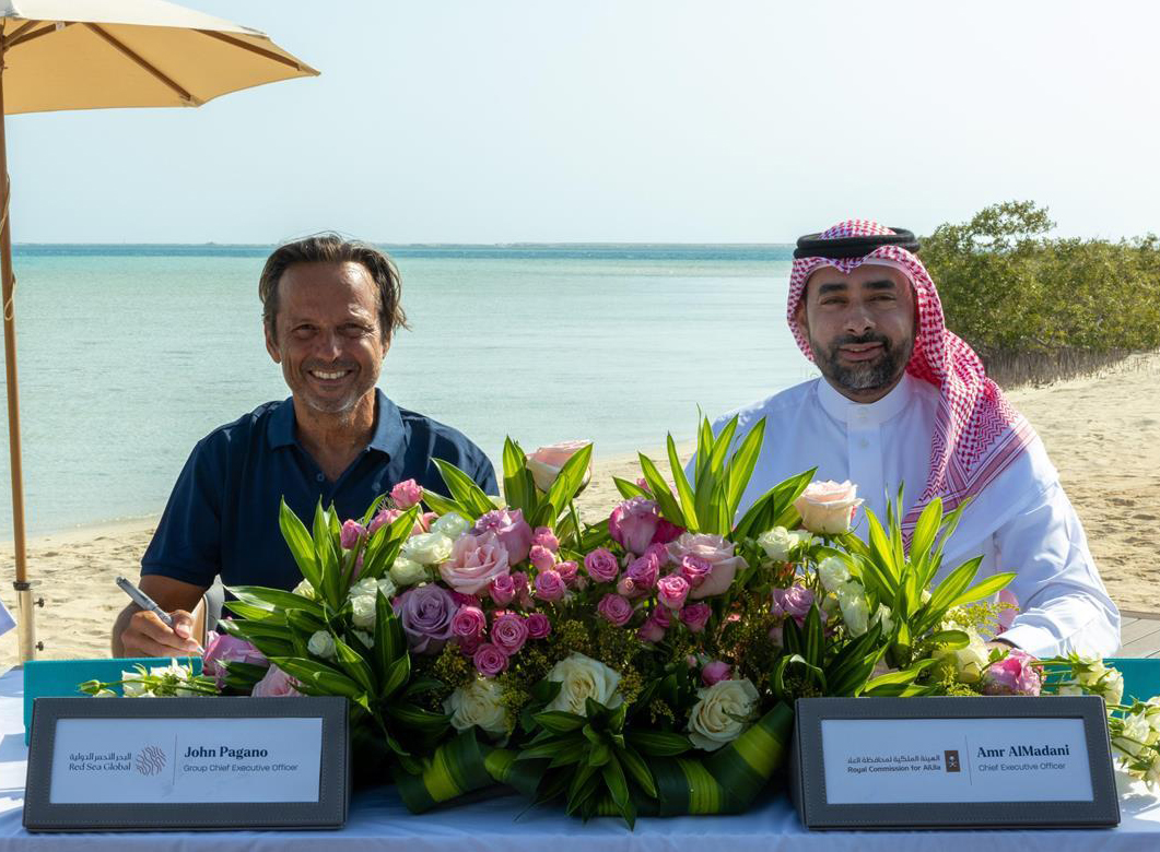 The deal was signed in AlUla by Amr Al-Madani, CEO of the RCU, and John Pagano, CEO of Red Sea Global. (AP)