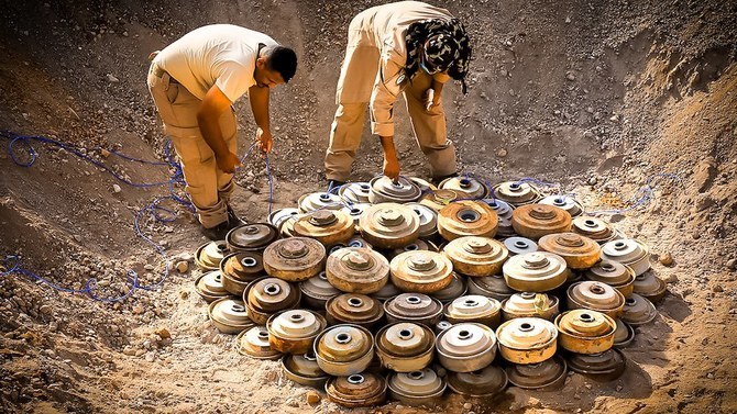 File photo the Masam project to clear land mines in Yemen (SPA)
