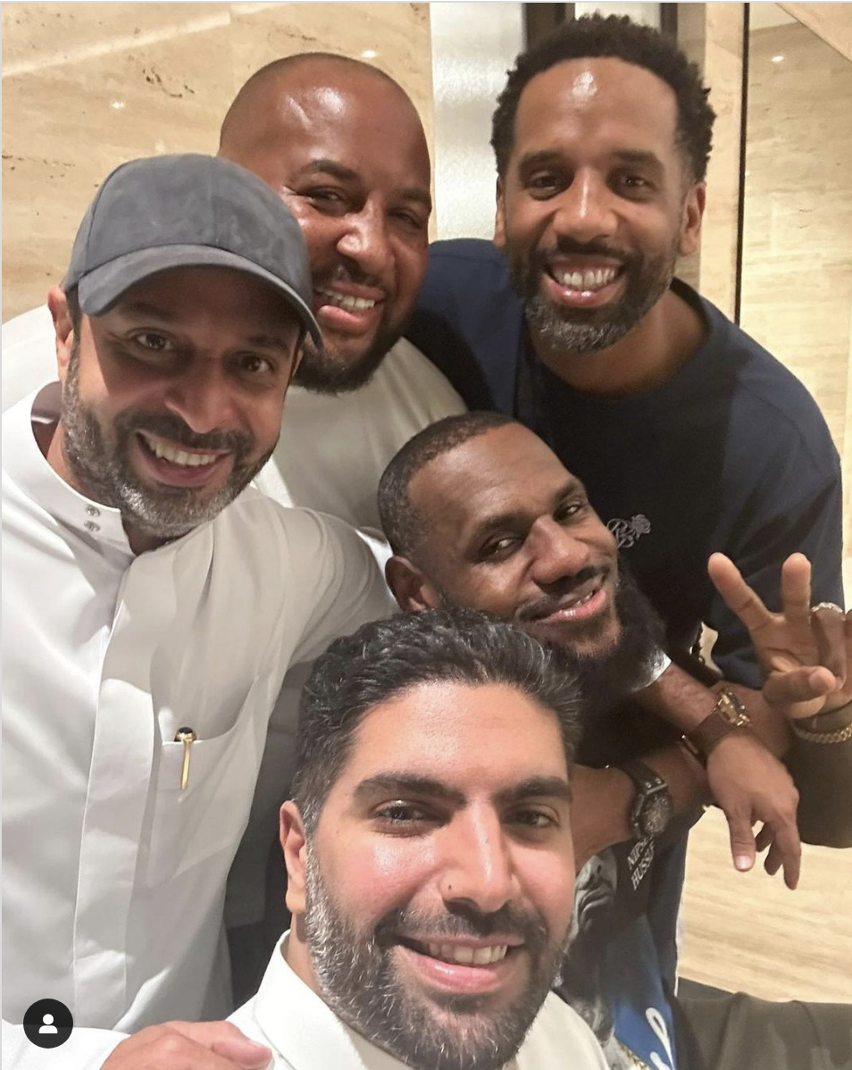 Prince Badr bin Abdullah bin Farhan Al-Saud and US basketball star LeBron James. Credit: @baderaalsaud
