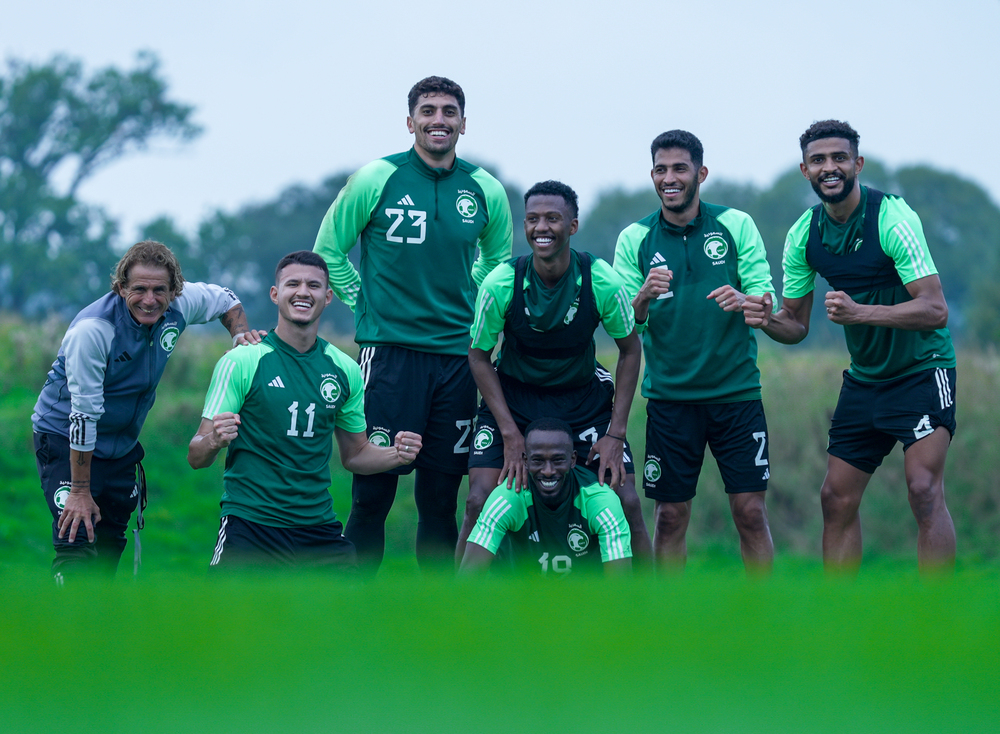 The Saudi football national team resumed training on Saturday morning in their camp being held in Newcastle, England, between September 3 and 12. (Supplied)