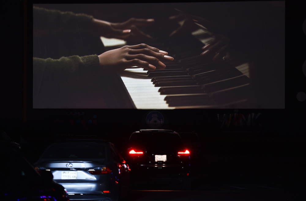 The Music for Film program supports filmmaking by pairing composers with directors, fostering collaboration and enhancing knowledge of film scoring. Above, the first drive-in cinema in Riyadh on Jan. 26, 2021. (AFP)