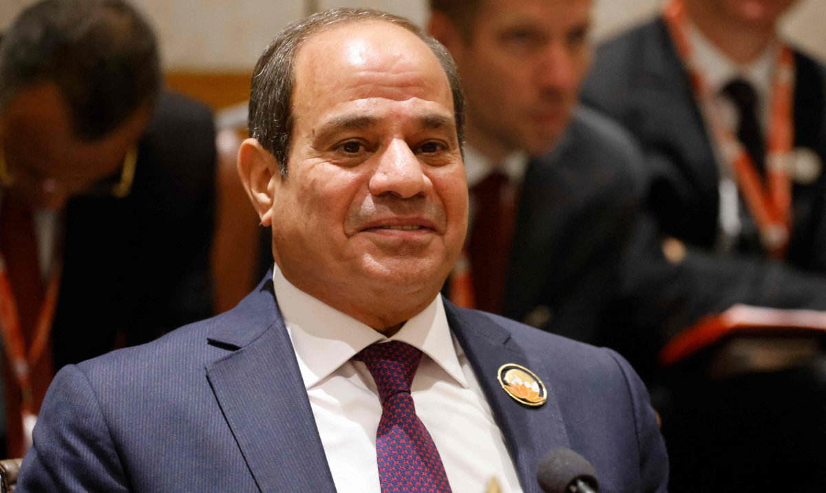 Egyptian President Abdel Fattah El-Sisi attends a meeting between the African Union and European Union during the G20 Leaders' Summit in New Delhi on September 9, 2023. (AFP)