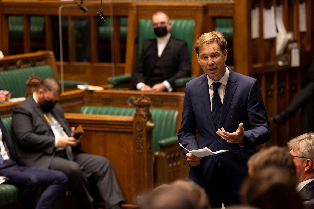 Conservative MP for Bournemouth East, Tobias Ellwood speaking during an extraordinary session of parliament. (File/AFP)
