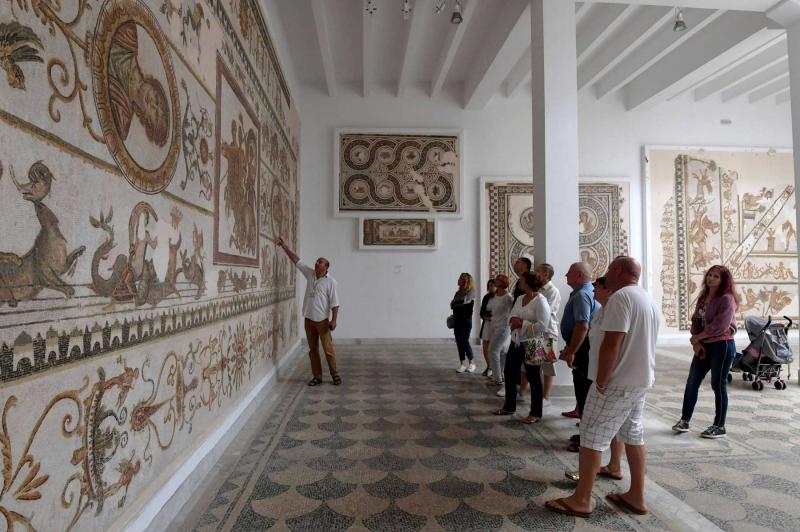 Tourists visit the Bardo Museum in 2018. (AFP)