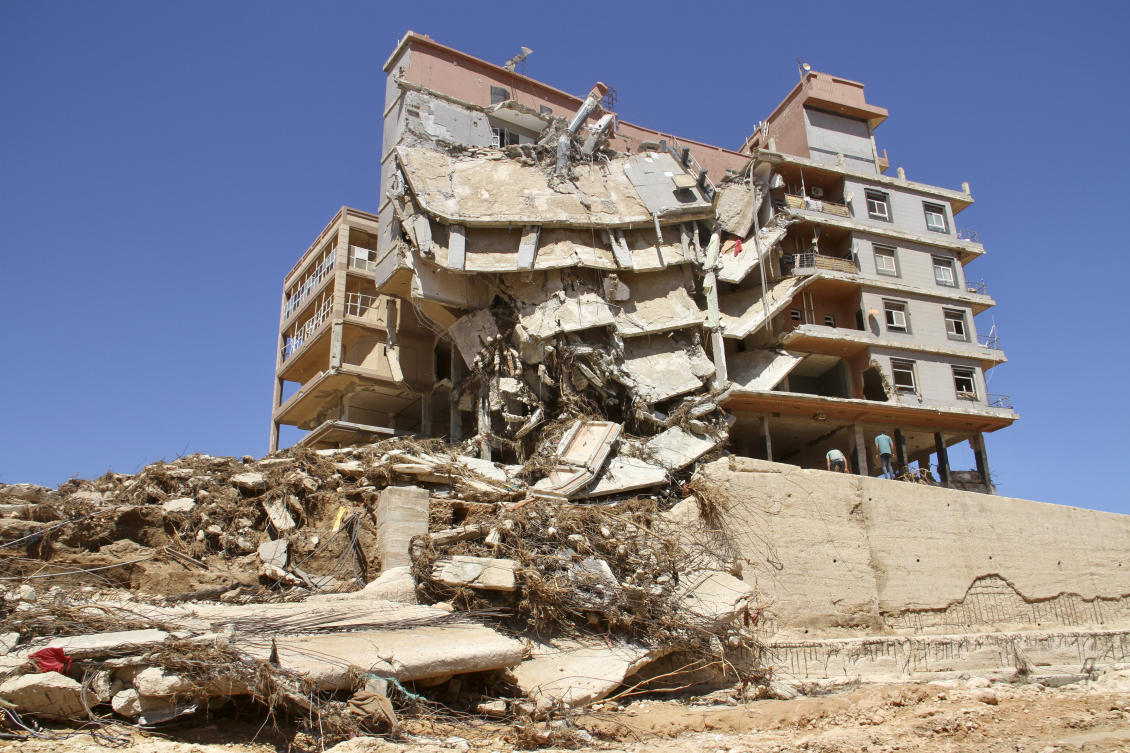 Damage from massive flooding is seen in Derna, Libya, on Sept.13, 2023. (AP)