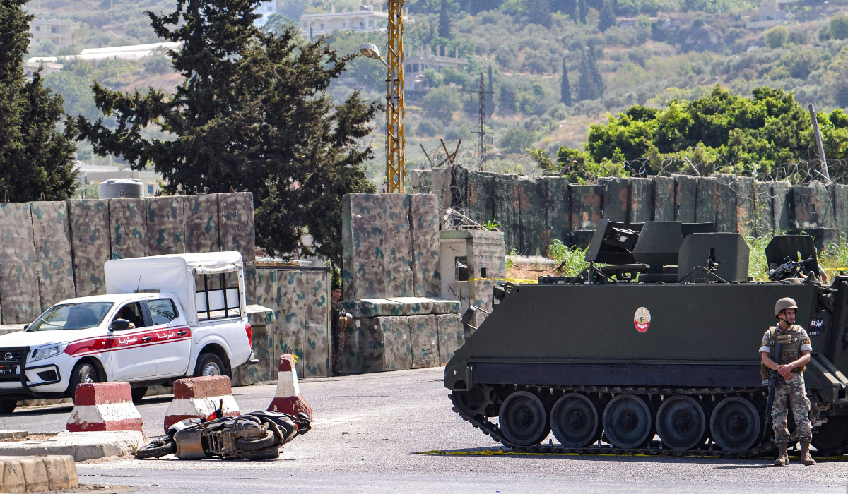 A Lebanese army soldier stands on guard in Lebanon’s northern city of Tripoli. (AFP)