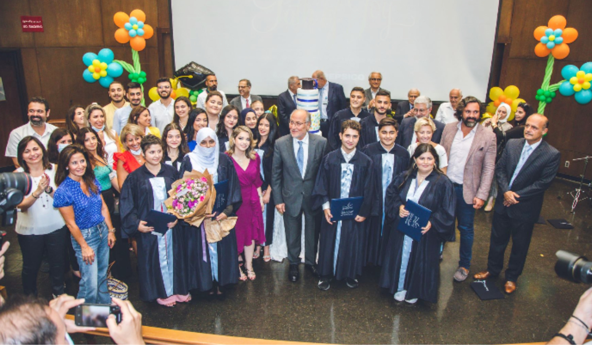 The youngsters celebrate their success in official exams in Beirut. (Supplied)