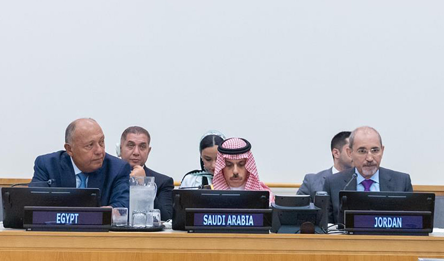 Ministerial meeting convenes in New York, United States, on September 18, 2023 to discuss revitalizing the Middle East Peace Process. (SPA)