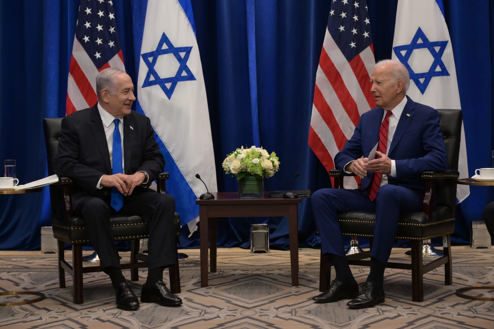 US President Joe Biden and Israeli Prime Minister Benjamin Netanyahu tried to smooth over tensions at talks Wednesday, hailing “unbreakable” ties despite Biden’s concerns over the state of Israeli democracy. (X/@netanyahu)