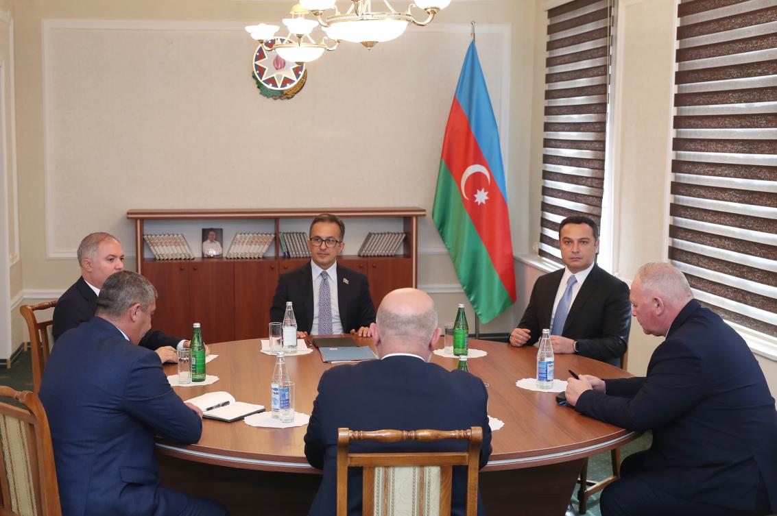 Representatives of the Armenian community of Nagorno-Karabakh, Azerbaijan's government and a representative of the Russian peacekeeping contingent attend the talks in the Azerbaijani city of Yevlakh, Azerbaijan (AP)