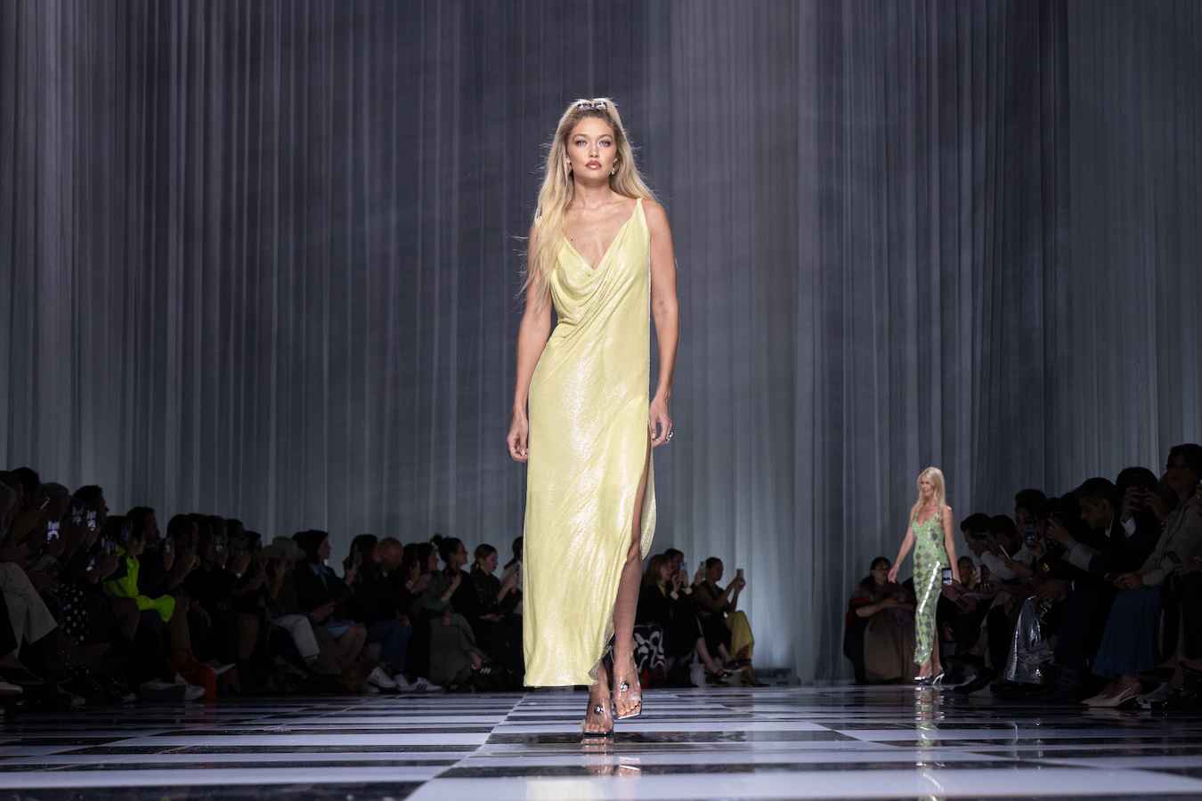 Gigi Hadid wore a yellow dress. (Getty Images)