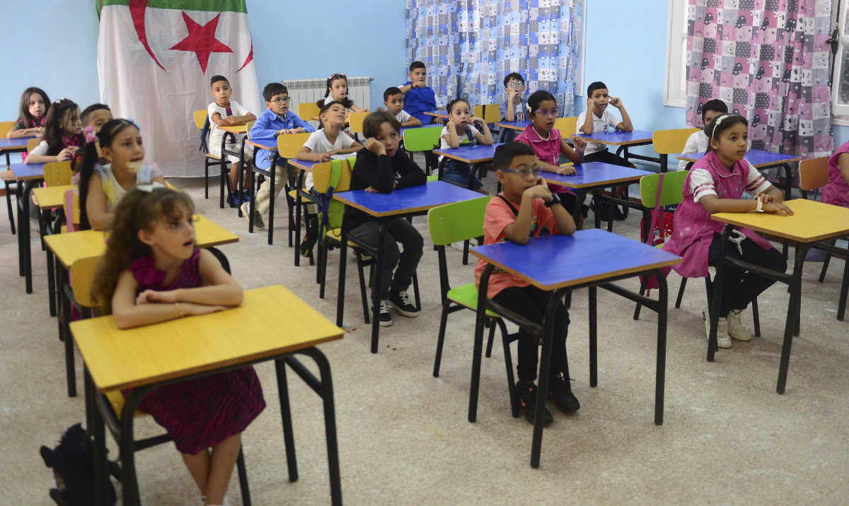 Students in the Ben Omar district of Algiers attend an English class as part of Algeria’s successful pilot program to teach English in elementary schools. (AP)