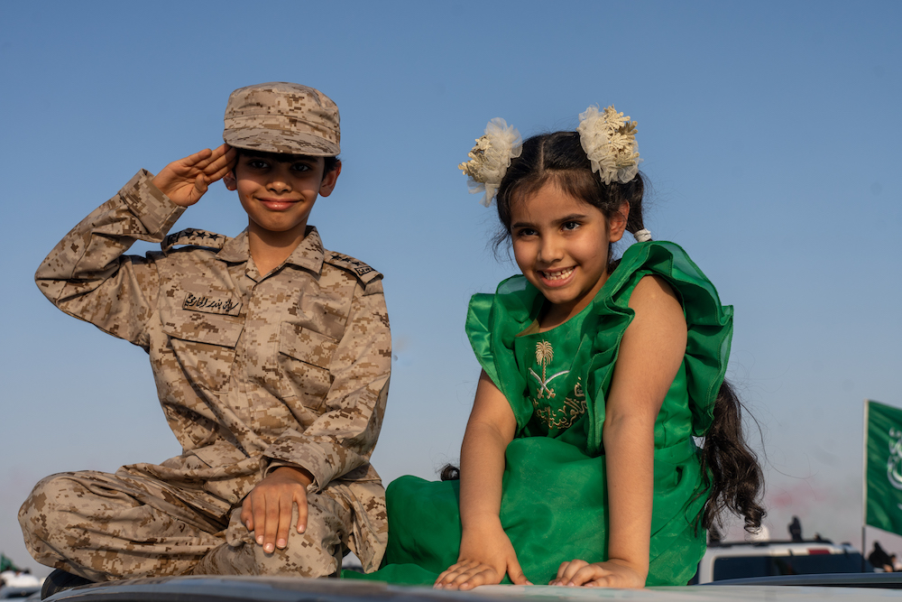 Saudis across the Kingdom have been taking to flag-decked streets in their thousands on Saturday to celebrate the Kingdom’s 93rd National Day. (AN Photo/Huda Bashatah)