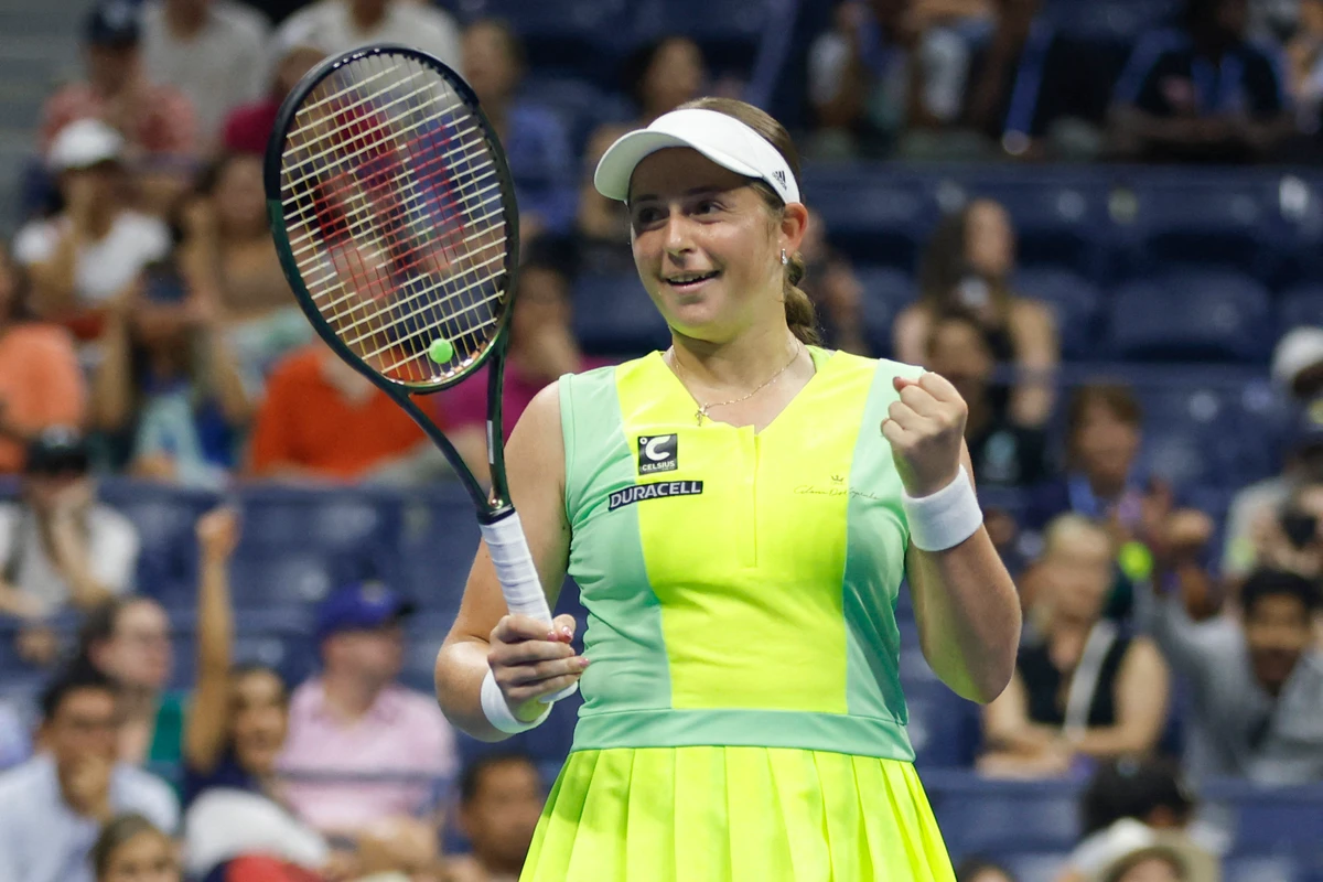 Jelena Ostapenko of Latvia after defeating Iga Swiatek of Poland during their women's singles fourth round match at the US Open at the USTA Billie Jean King National Tennis Center on Sunday. (GETTY IMAGES NORTH AMERICA / AFP)
