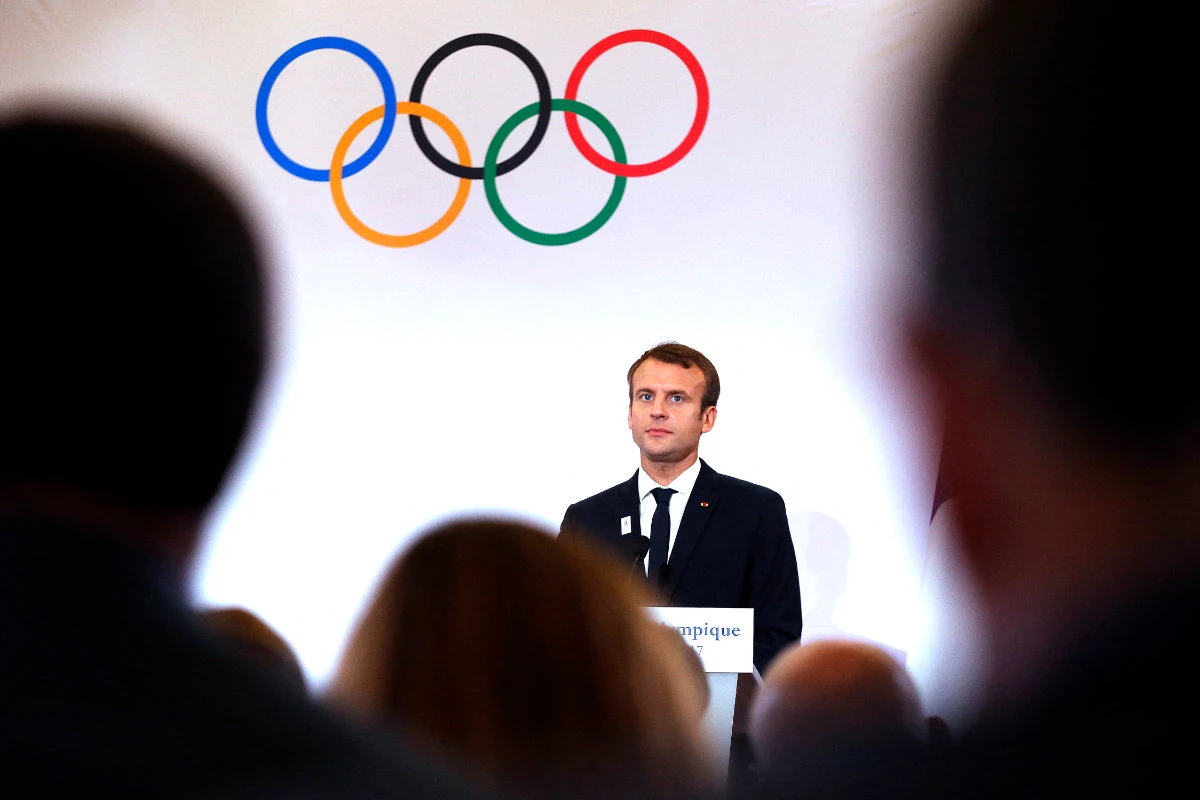 French President Emmanuel Macron says he has no objection to Russian athletes taking part in the 2024 Paris Olympics so long as they have not actively supported Russia's war against Ukraine. (AFP/File photo)