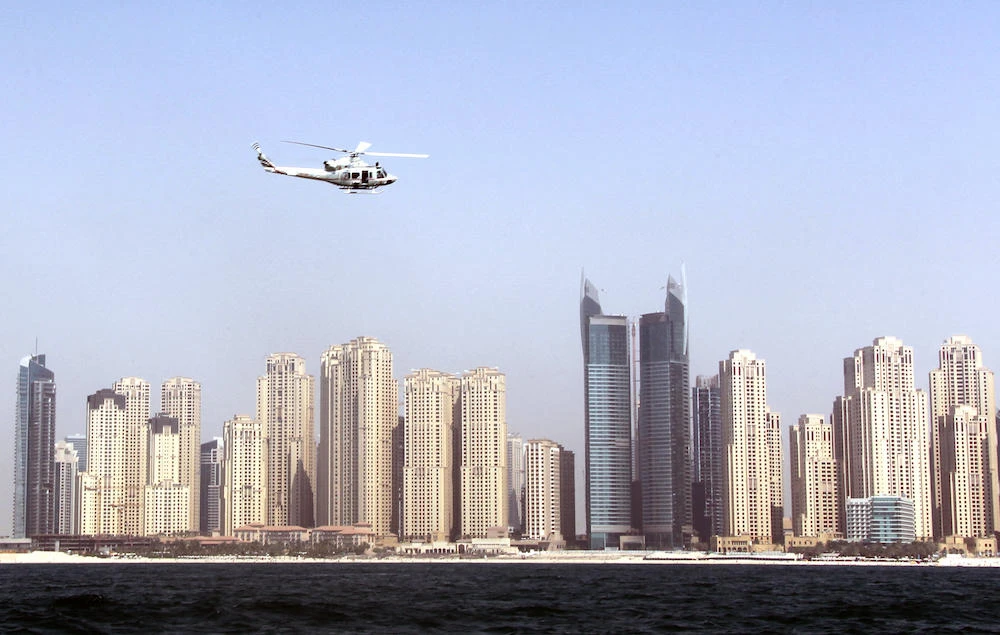The AeroGulf helicopter fell in the sea off the coast of Umm Al Quwain during a night training flight that took off Thursday evening from Al Maktoum International Airport. (AFP file photo)