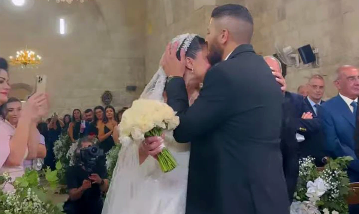 A wedding in Lebanon on Sunday brought many tears and much joy, with thousands of people on social media wishing the couple a return of the happiness they lost three years ago in the Beirut explosion. (Supplied)