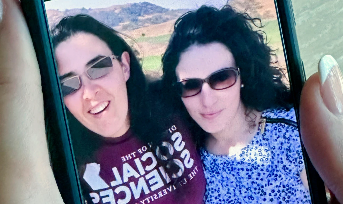 In this Sept., 2018 selfie image provided by Emma Tsurkov, right, she and Elizabeth Tsurkov are shown in Santa Clara Valley, Calif. Emma Tsurkov, the sister of Elizabeth Tsurkov, a Russian-Israeli academic at Princeton University who went missing in Iraq nearly six months ago. (AP)