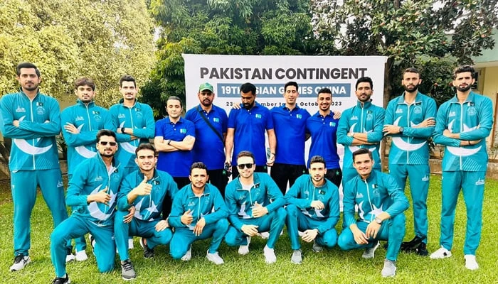An undated file photo of Pakistan's volleyball team. (Photo courtesy: Geo Super)