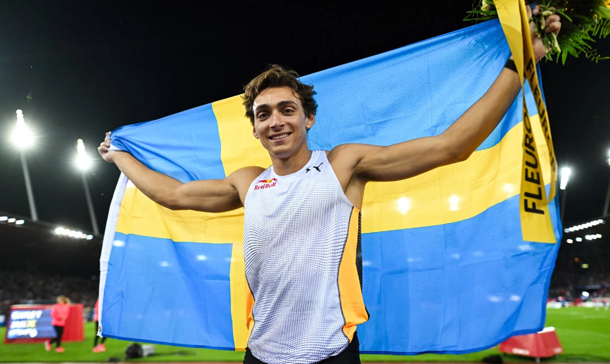 Swedish pole vault superstar Armand Duplantis has improved his world record with a leap of 6.23m at the Diamond League finals on Sunday. He has now reset the world record seven times. (File/AFP)