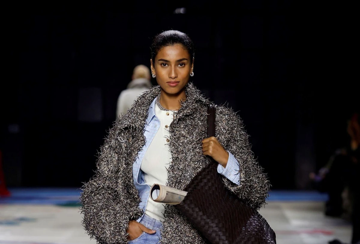 Model Imaan Hammam walks for Bottega Veneta at the Milan Fashion Week. (Getty Images)