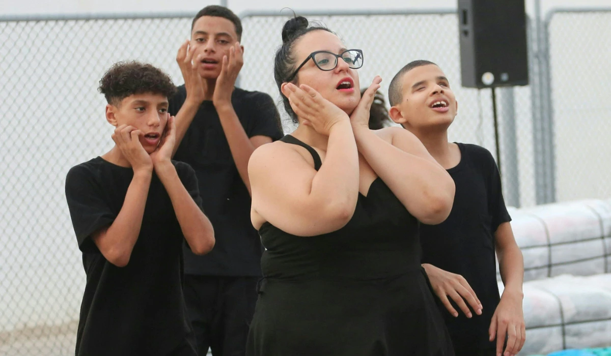 Dancers perform during a show aimed at raising awareness of children with disabilities, in Tunis on September 20, 2023. (AFP)