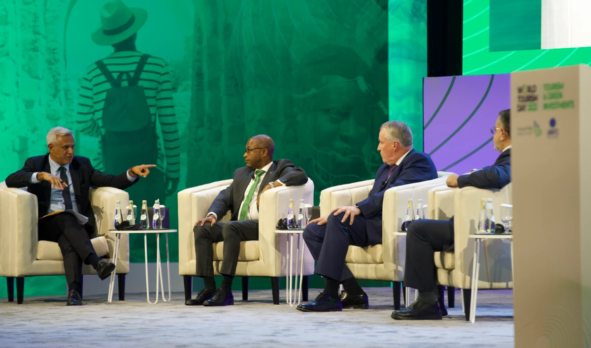 Ministers, airline executives, and hospitality industry officials participated in proceedings on the first day of the World Tourism Day 2023 conference in Riyadh. (AN photo by Huda Bashatah)