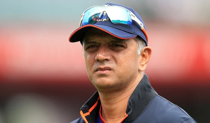ndia's head coach Rahul Dravid wathces his players warm up ahead of the final one-day international (ODI) cricket match between England and India at Old Trafford in Manchester on July 17, 2022. (AFP/File)