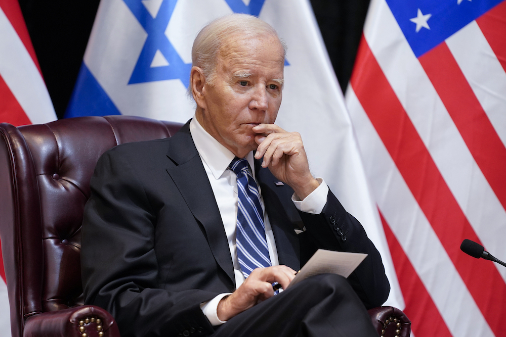 US President Biden felt he had to demonstrate his support for Israelis at their time of loss and pain. (AP)