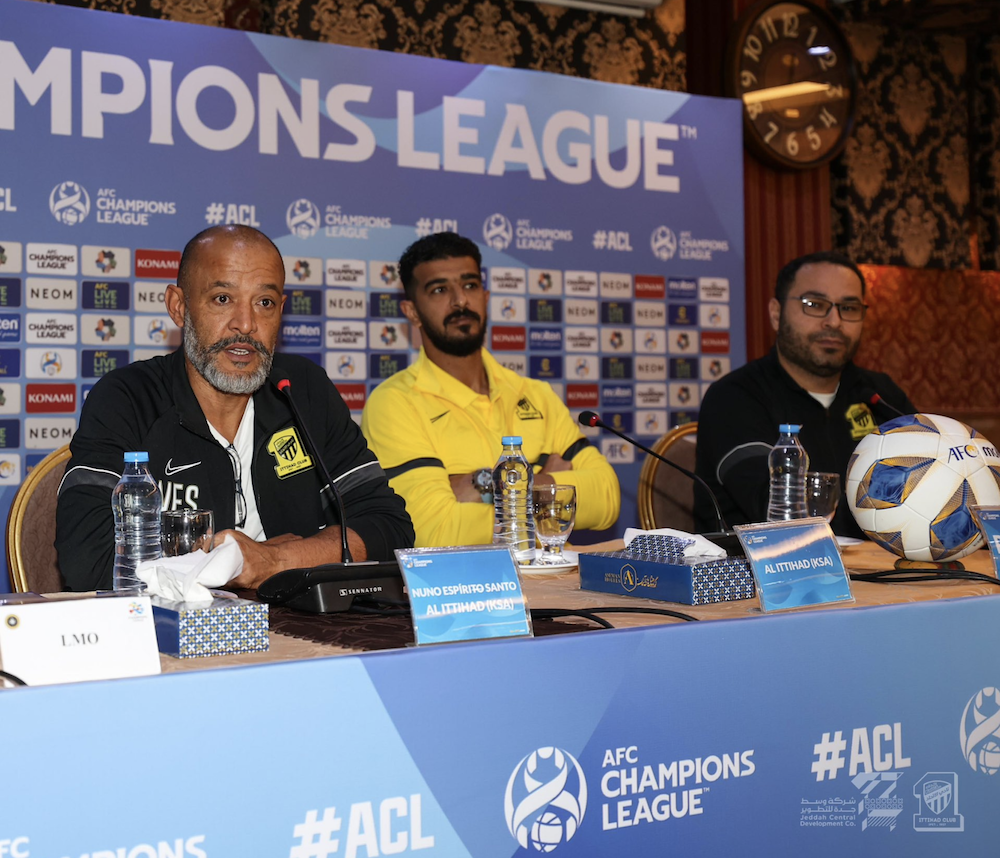 Al-Ittihad coach Nuno Santo said a spate of injuries and a crowded fixture list would not prevent his team putting up a strong performance in the second round of the AFC Champions League. (X/@ittihad)