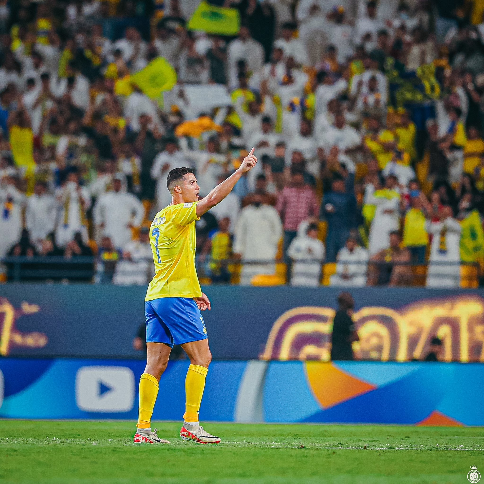 Cristiano Ronaldo celebrates scoring against Istiklol in Al-Nassr's AFC Champions League win. (Al-Nassr)