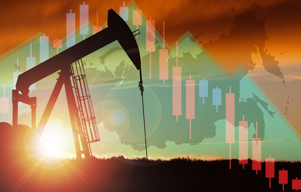 Brent crude oil futures were down 87 cents, or 0.96 percent, to $90.05 a barrel at 1:14 p.m. Saudi time. Shutterstock.