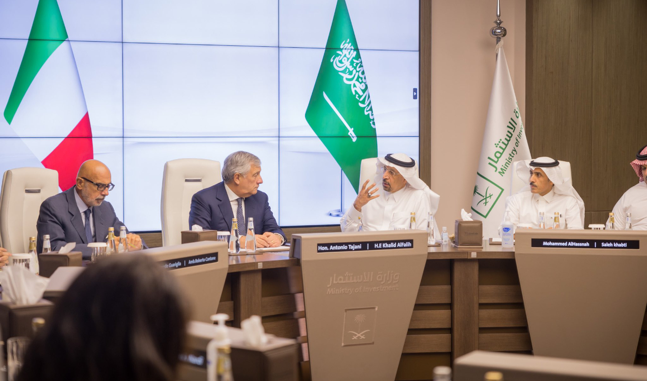 Khalid Al-Falih and Antonio Tajani discussed mutual investment opportunities. (X/@Khalid_AlFalih)