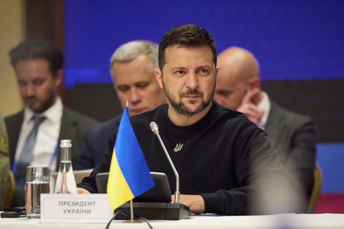 Ukraine's President Volodymyr Zelensky attending the EU-Ukraine foreign minister's meeting in Kyiv, amid the Russian invasion in Ukraine.(AFP)