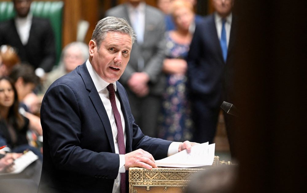 British Labour Party leader Keir Starmer speaks during Prime Minister’s Questions, House of Commons, London, Britain, May 24, 2023. (Reuters)