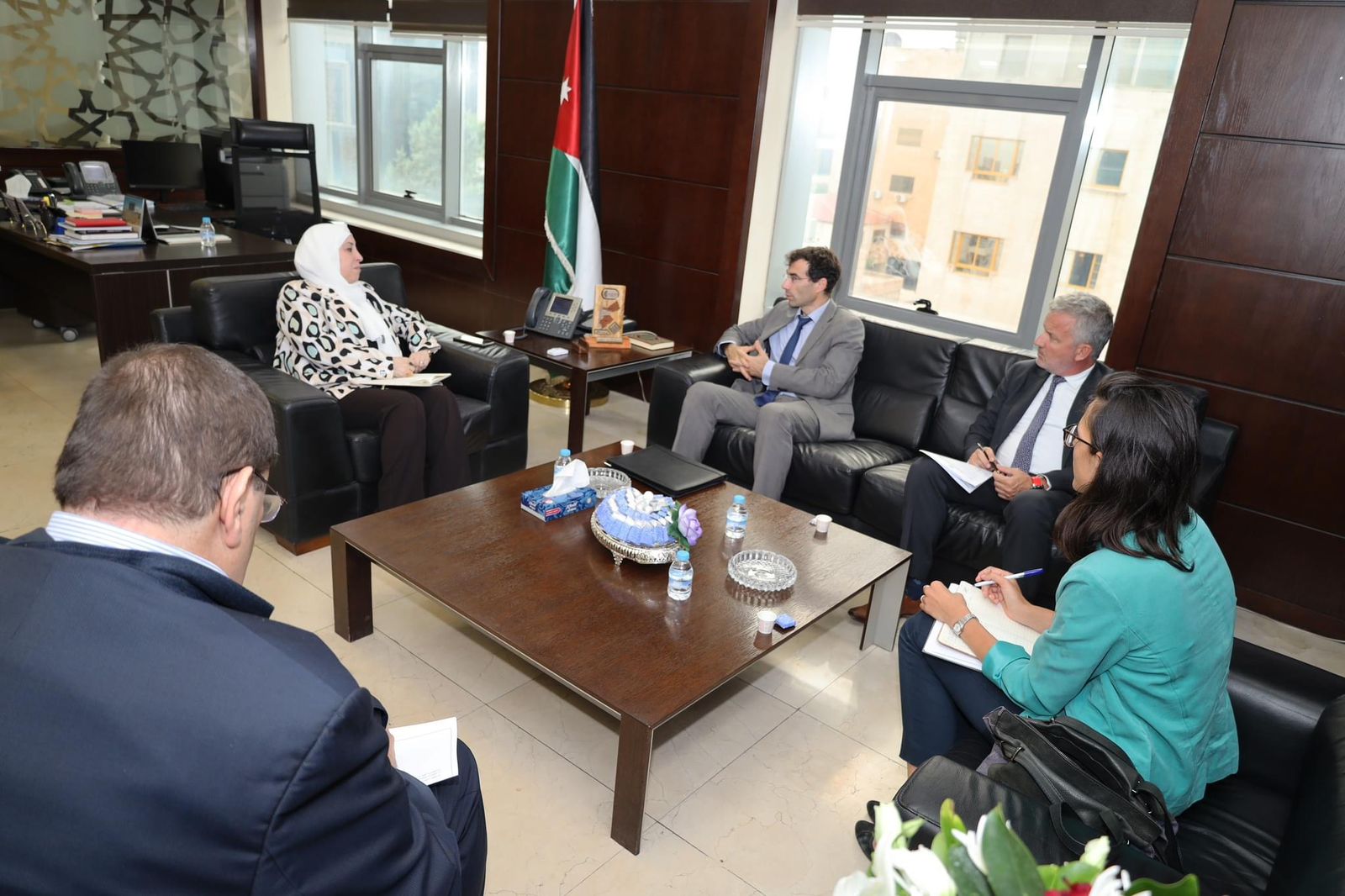 Jordan’s minister of transport and the EU Ambassador to Jordan. (Petra)
