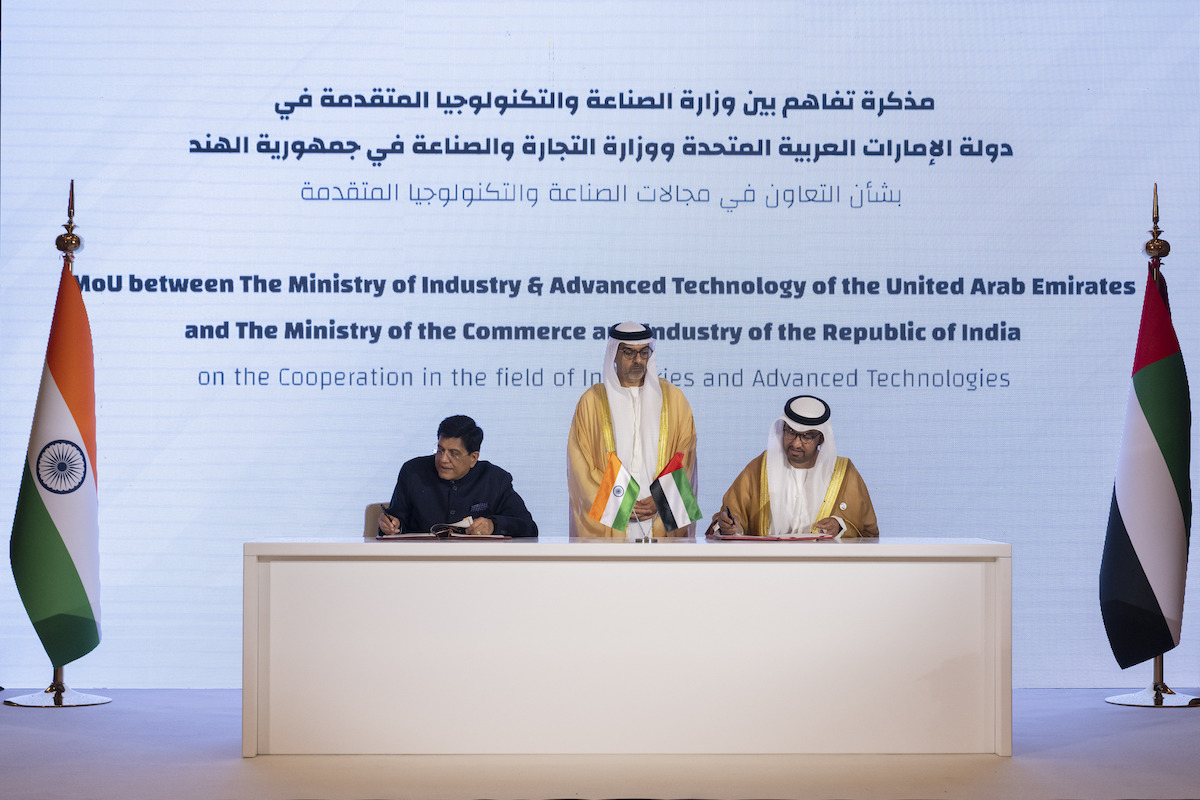 An MoU signed during the The 11th meeting of the UAE-India High Level Joint Task Force on Investments. (WAM)