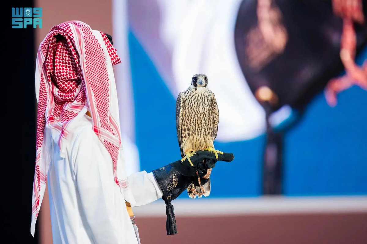 Hosted at the Saudi Falcons Club headquarters in Malham, north of Riyadh, the annual event features not only the bird of prey but also hunting weapons. (SPA photo)