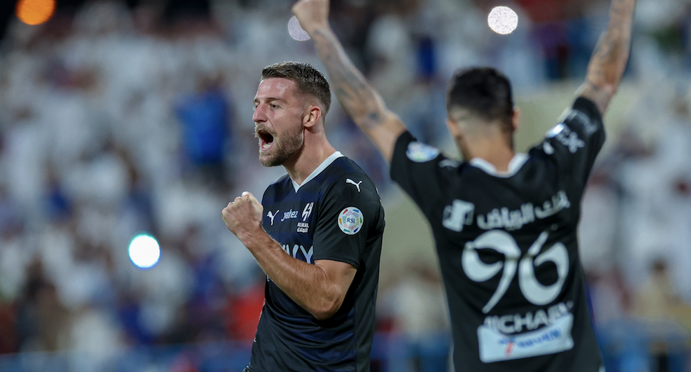 Al-Hilal went top of the Roshn Saudi League with a 3-0 win at Al-Okhdood on Saturday and will stay at the summit over the international break. (X/@AlHilal_FC)