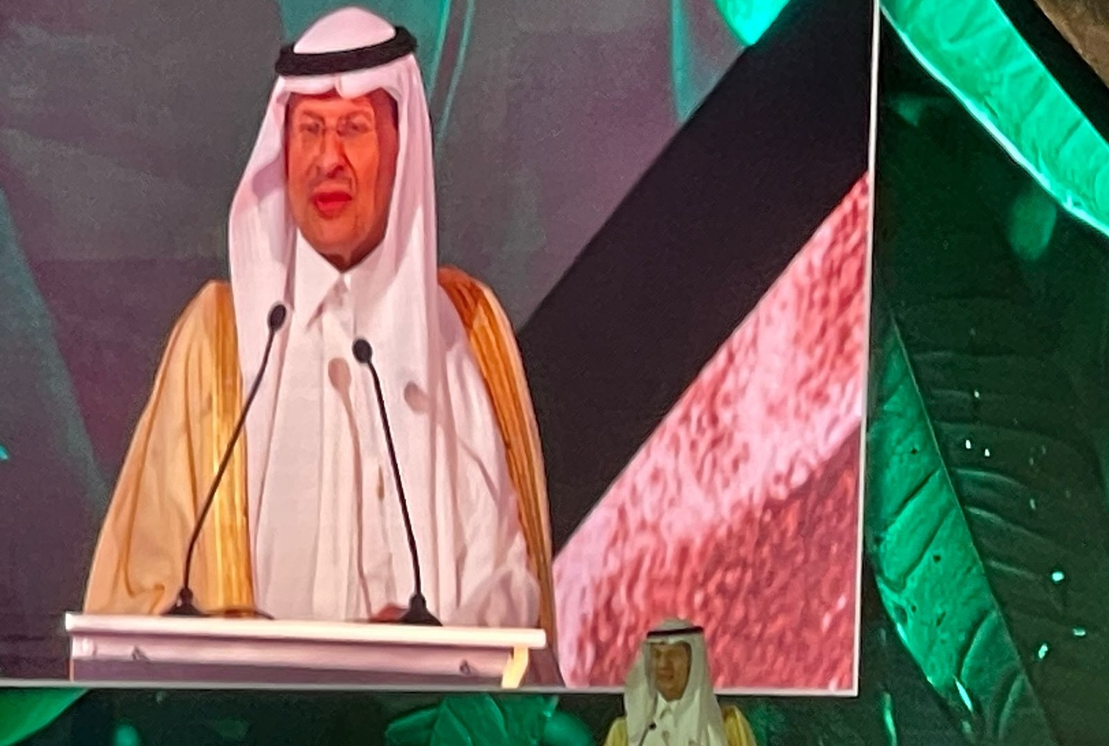 Saudi Minister of Energy Abdulaziz bin Salman spoke at the MENA Climate Week in Riyadh. Photo/Screenshot