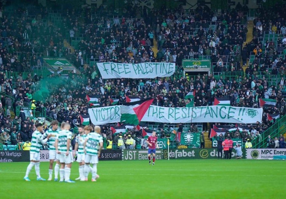 The Celtic FC fans are known for their longstanding support of Palestine. (Social media)