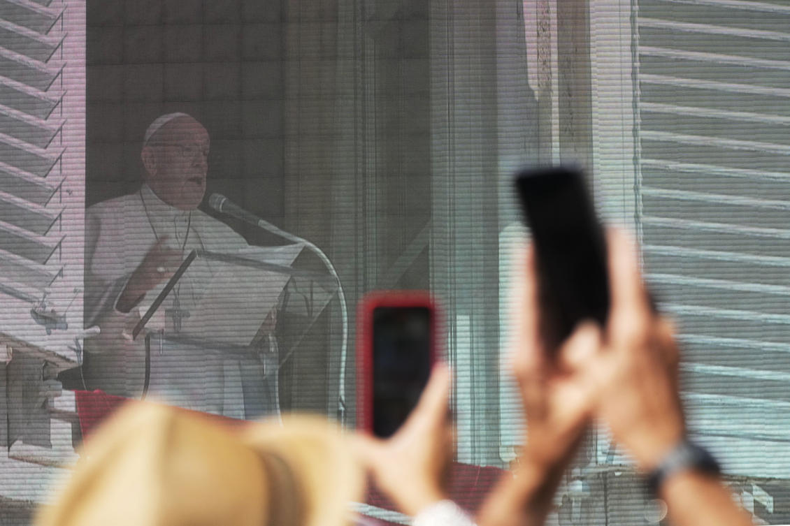 Pope Francis on Sunday called for ‘peace in Israel and in Palestine’, saying ‘terrorism and war do not lead to a solution.’ (AP)