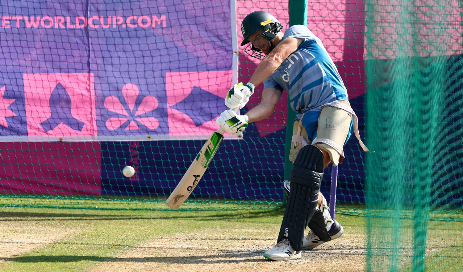 England's Jos Buttler in action during practice session at Himachal Pradesh Cricket Association Stadium in Dharamsala, India on October 8, 2023. (REUTERS)