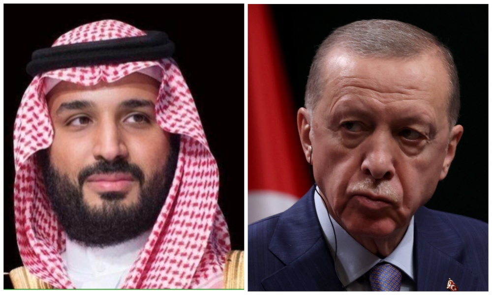 Saudi Arabia’s Crown Prince Mohammed bin Salman received a phone call from Turkish President Recep Tayyip Erdogan on Wednesday. (SPA/AFP)