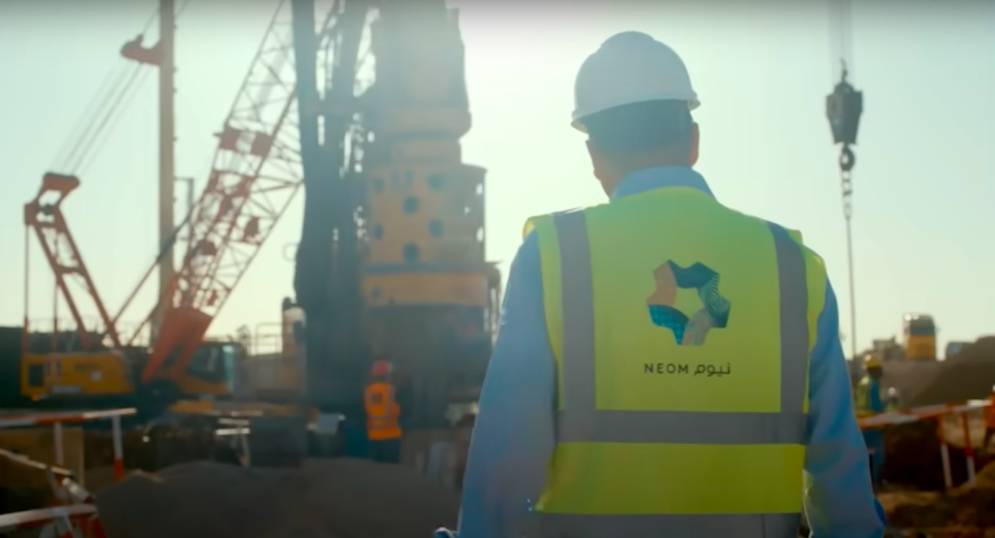 More than 3,000 people from 90 countries are working on the giga-project. NEOM/YouTube
