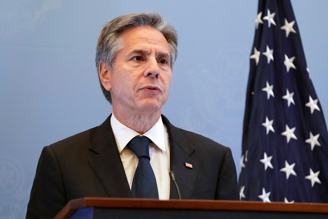 Blinken vowed on a visit to Israel on Oct. 12, 2023, that the US would “always” back it but said the Palestinians also have “legitimate aspirations” not represented by militant group Hamas. (AFP)US Secretary of State Blinken to visit Saudi Arabia to contain Gaza violent