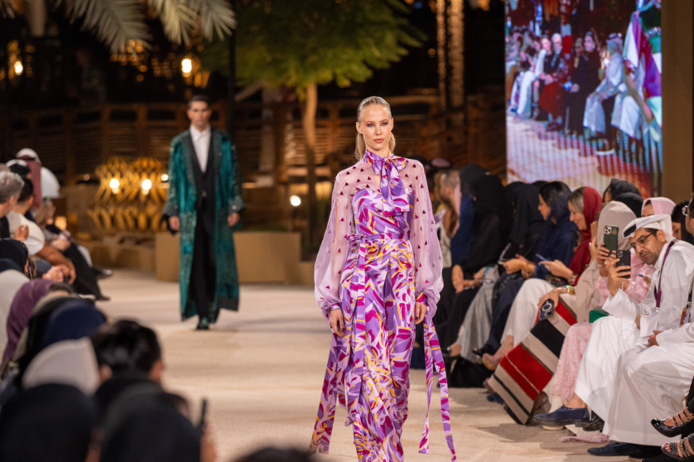 Saudi fashion label Ramzen presented its collection of evening wear for men and women inspired by Diriyah this week. (Supplied)