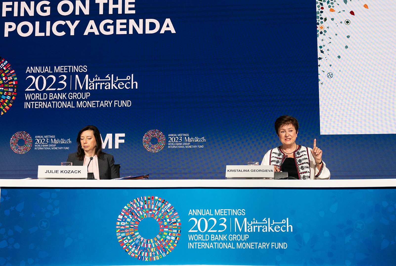 As IMF and World Bank annual meetings in Morocco closed, a statement from IMF’s steering committee chair called for new quota contributions that would “at least maintain the Fund’s current resource envelope” as $185 billion worth of bilateral borrowing arrangements expire. Photo/IMF
